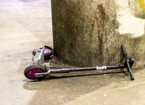 Manual scooter on the floor 